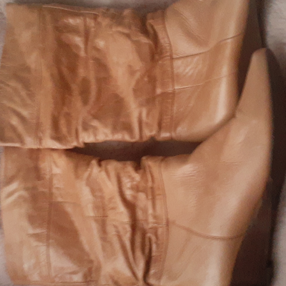 Tan leather boots